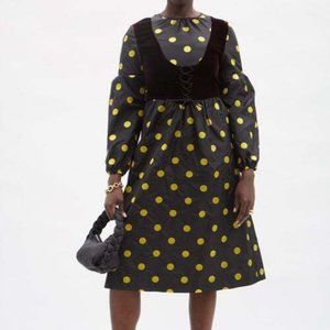 Batsheva Shay Polka-dot Silk-taffeta Midi Dress - Black Multi size 8